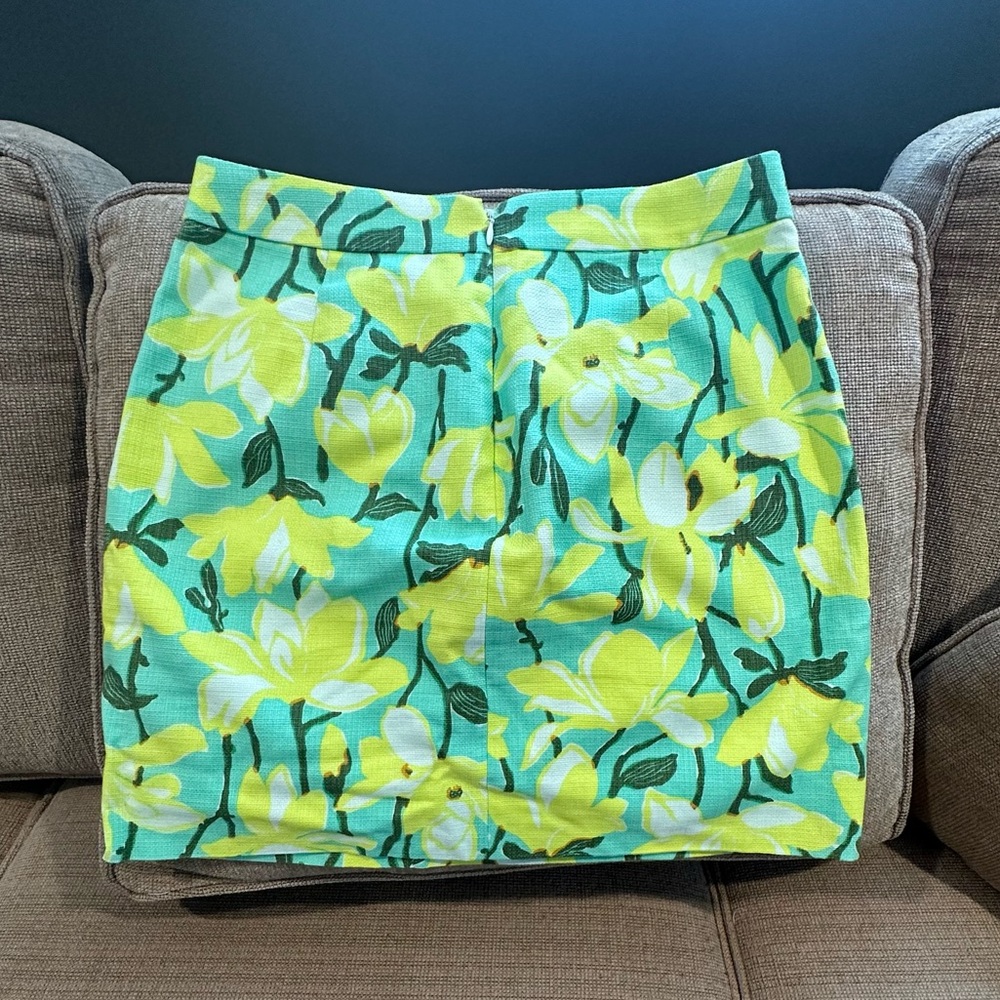 J Crew Factory Cotton Floral Basketweave Skirt